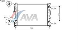 Радіатор ДВЗ AVA AIA2122