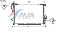 Радіатор ДВЗ AVA BWA2233