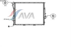 Радіатор ДВЗ AVA BWA2275