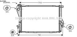 Радіатор ДВЗ AVA BWA2300