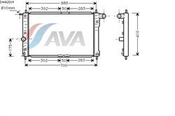 Радіатор ДВЗ AVA DWA2014