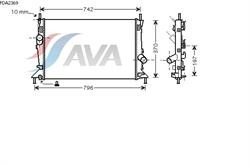 Радіатор ДВЗ AVA FDA2369