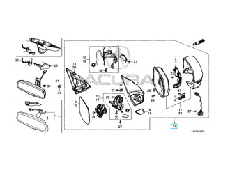 Дзеркало бокове (ліве в зборі) HONDA/ACURA 76250TZ6R11ZE