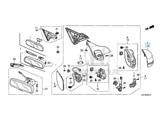 Дзеркало бокове (ліве в зборі) HONDA/ACURA 76251TY2H01ZG