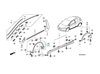 Накладка арки крила (пер., лв.) HONDA/ACURA 74165SMTE00ZA