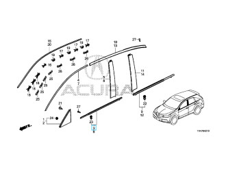 Молдинг скла дверей (пер, пр.) HONDA/ACURA 72410TX4A01