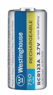 Батарейка-акумулятор літій-іонний Westinghouse Li-ion RCR123A, 3.7V, 750mAh, 1шт