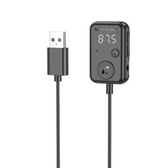 Bluetooth-ресивер BOROFONE BC49 June car BT FM transmitter Black