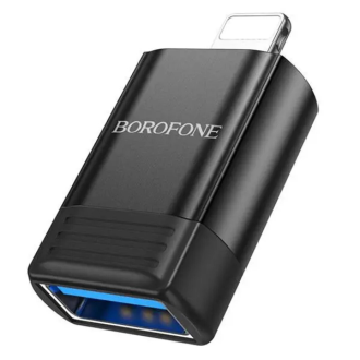 Адаптер BOROFONE BV18 iP male to USB female USB2.0 adapter Black Borofone 6941991103988