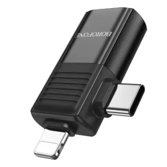 Адаптер BOROFONE BV18 iP male to Type-C female USB2.0 adapter Black Borofone BV18I/C