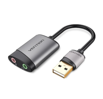 Адаптер Vention USB External Sound Card 0.15M Gray Metal Type (CDKHB) Vention CDKHB