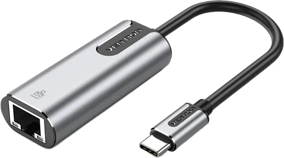 Адаптер  Vention USB-C to Gigabit Ethernet Adapter 0.15M Gray Aluminum Alloy Type (CFNHB)