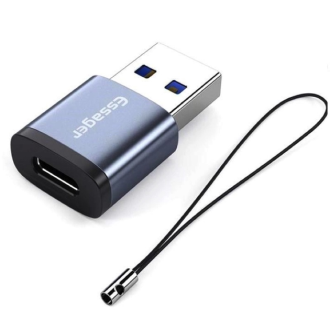 Адаптер Essager Soray OTG (Type-C Female to USB -AMale) USB3.0 Adaptor  grey (EZJCA-SRB0G)