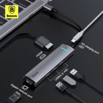 USB-Hub Baseus mechanical eye Six-in-one smart HUB docking station (Type-C to PD of HDMIUSB3.03RJ45