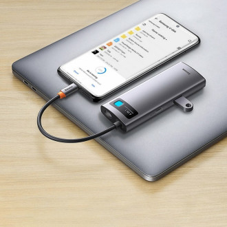 USB-HubBaseus Metal Gleam Series 4-in-1 Multifunctional Type-C HUB Docking Station Gray （Type-C to USB3.0*3+RJ45*1）