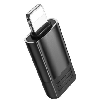 Адаптер BOROFONE BV18 iP male to Type-C female USB2.0 adapter Black