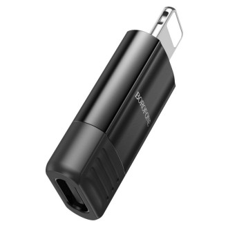 Адаптер BOROFONE BV18 iP male to Type-C female USB2.0 adapter Black