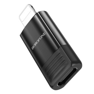 Адаптер BOROFONE BV18 iP male to Type-C female USB2.0 adapter Black