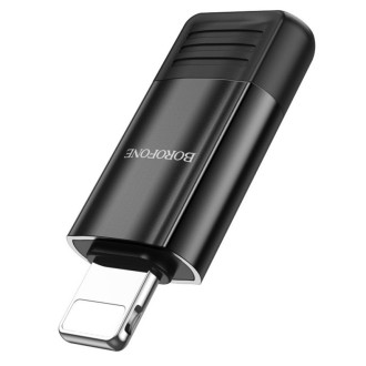 Адаптер BOROFONE BV18 iP male to Type-C female USB2.0 adapter Black