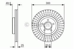 Диск гальмівний передній BOSCH 0986479956