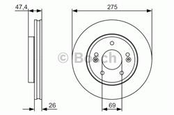 Диск гальмівний Bosch 0986479R26