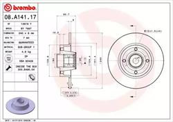 Диск гальмівний Brembo 08A14117