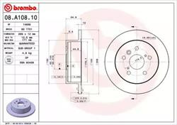 Диск гальмівний Brembo 08A10810