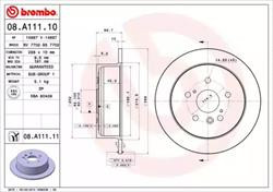 Диск гальмівний Brembo 08A11111