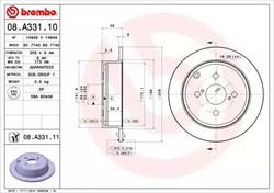 Диск гальмівний Brembo 08A33111