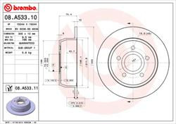 Диск гальмівний Brembo 08A53311