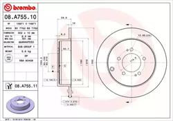 Диск гальмівний Brembo 08A75511