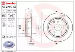 Диск гальмівний Brembo 08A71510