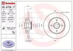 Диск гальмівний Brembo 08A72917