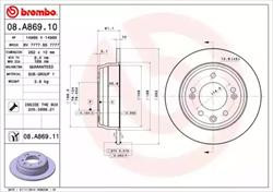 Диск гальмівний Brembo 08A86911