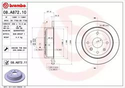 Диск гальмівний Brembo 08A87210