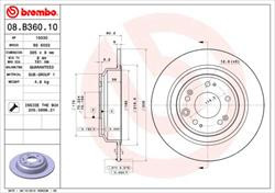 Диск гальмівний Brembo 08B36010