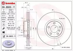 Диск гальмівний BREMBO 09992211