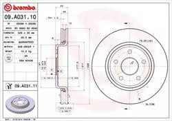 Диск гальмівний Brembo 09A03110