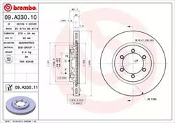 Диск гальмівний Brembo 09A33011