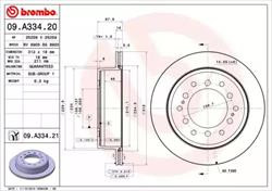 Диск гальмівний Brembo 09A33421