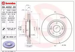 Диск гальмівний Brembo 09A53220