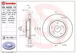 Диск гальмівний Brembo 09A53810