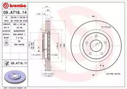 Диск гальмівний Brembo 09A71614