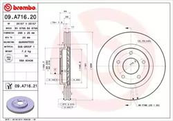 Диск гальмівний Brembo 09A71620