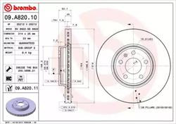 Диск гальмівний Brembo 09A82011