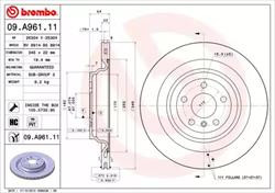 Диск гальмівний Brembo 09A96111