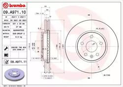 Диск гальмівний Brembo 09A97111