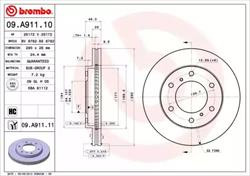 Диск гальмівний Brembo 09A91110