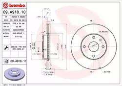 Диск гальмівний Brembo 09A91810