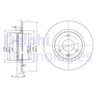 Диск гальмівний Delphi BG2355